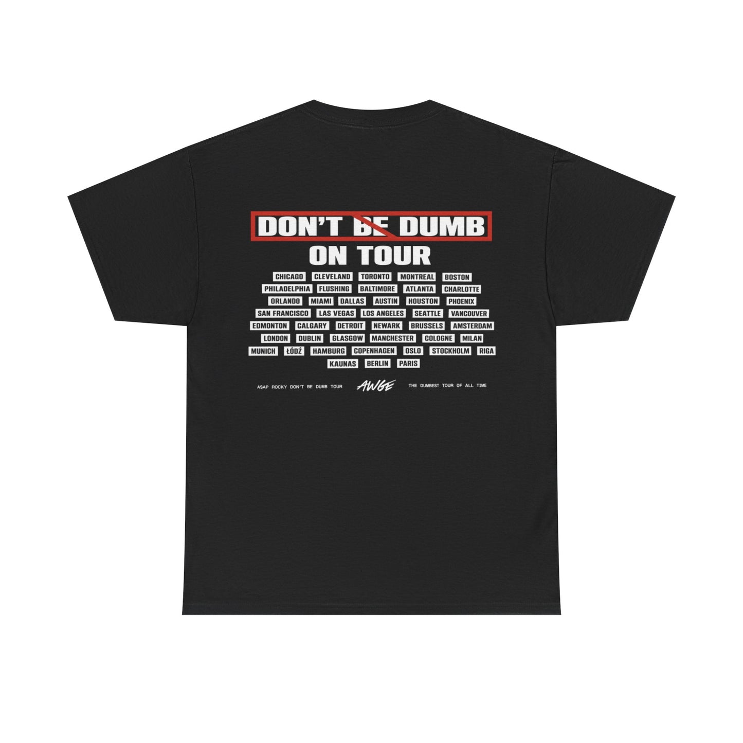 ASAP ROCKY MERCH - DON'T BE DUMB RIOT MAN DATEBACK TEE