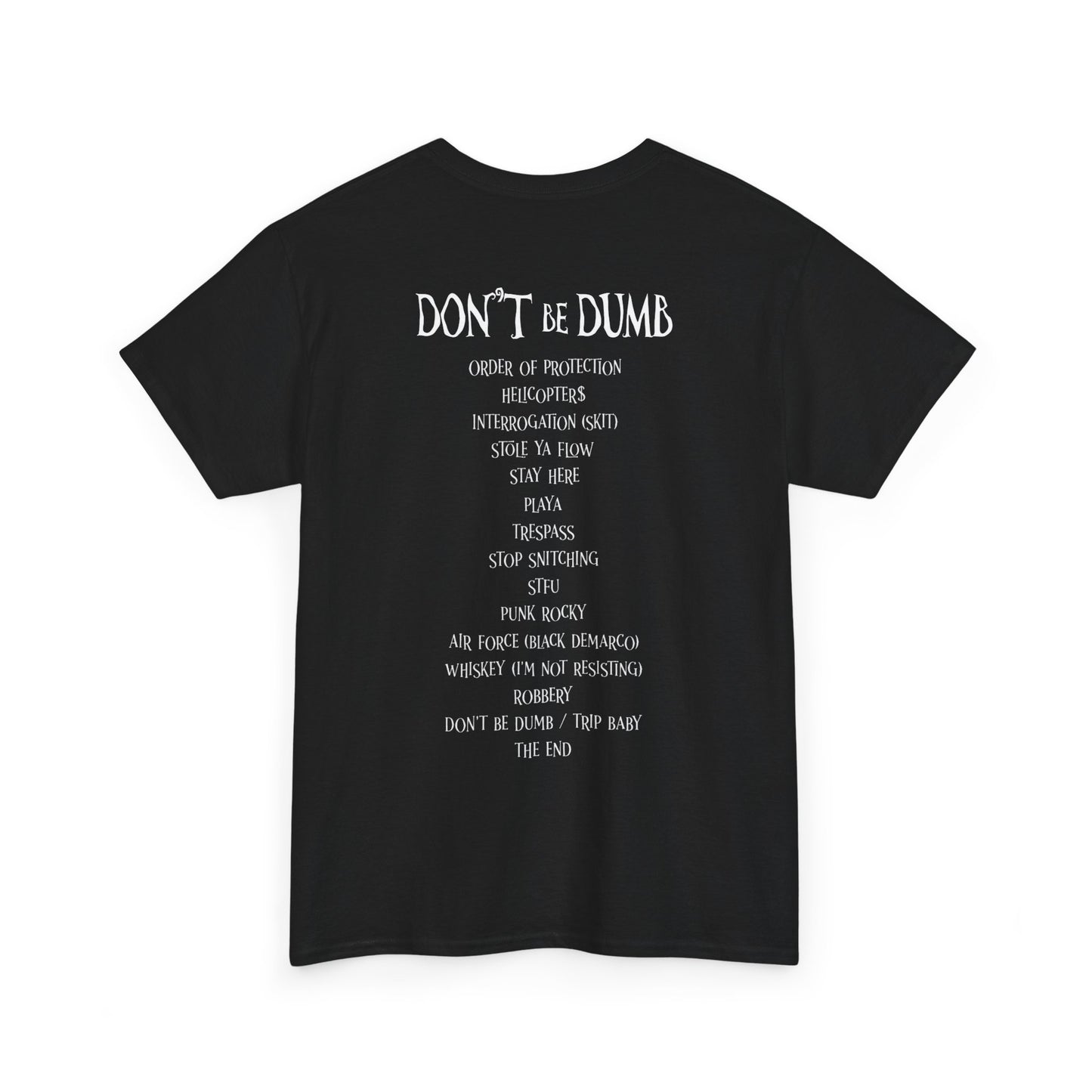ASAP ROCKY MERCH - DON'T BE DUMB ALBUM COVER BLACK T-SHIRT