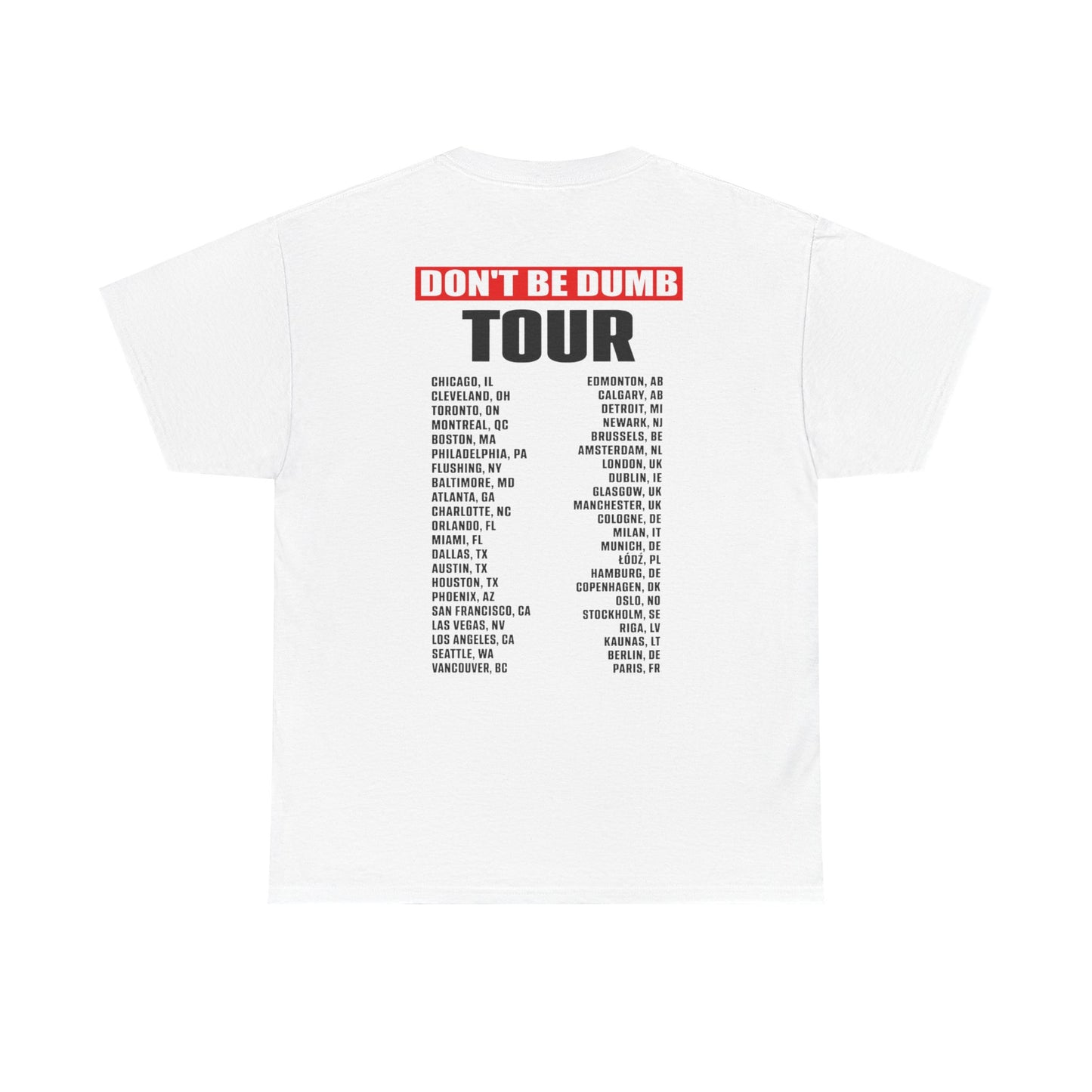 ASAP ROCKY MERCH -  DON'T BE DUMB DOLLAR BILL TOUR TEE