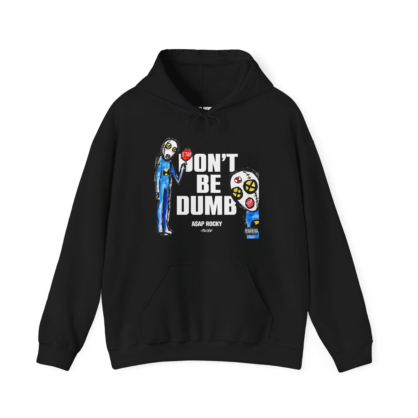 ASAP ROCKY MERCH -  DON'T BE DUMB ALBUM COVER BLACK HOODIE