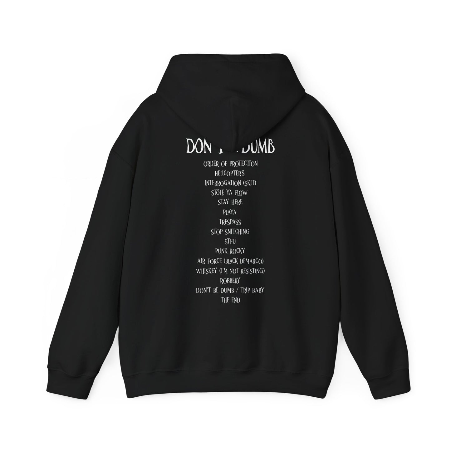 ASAP ROCKY MERCH -  DON'T BE DUMB ALBUM COVER BLACK HOODIE