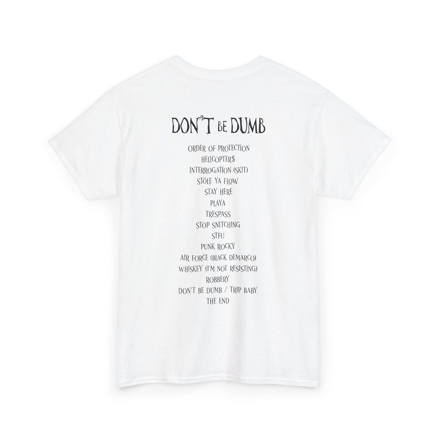 ASAP ROCKY MERCH -  DON'T BE DUMB ALBUM COVER WHITE T-SHIRT