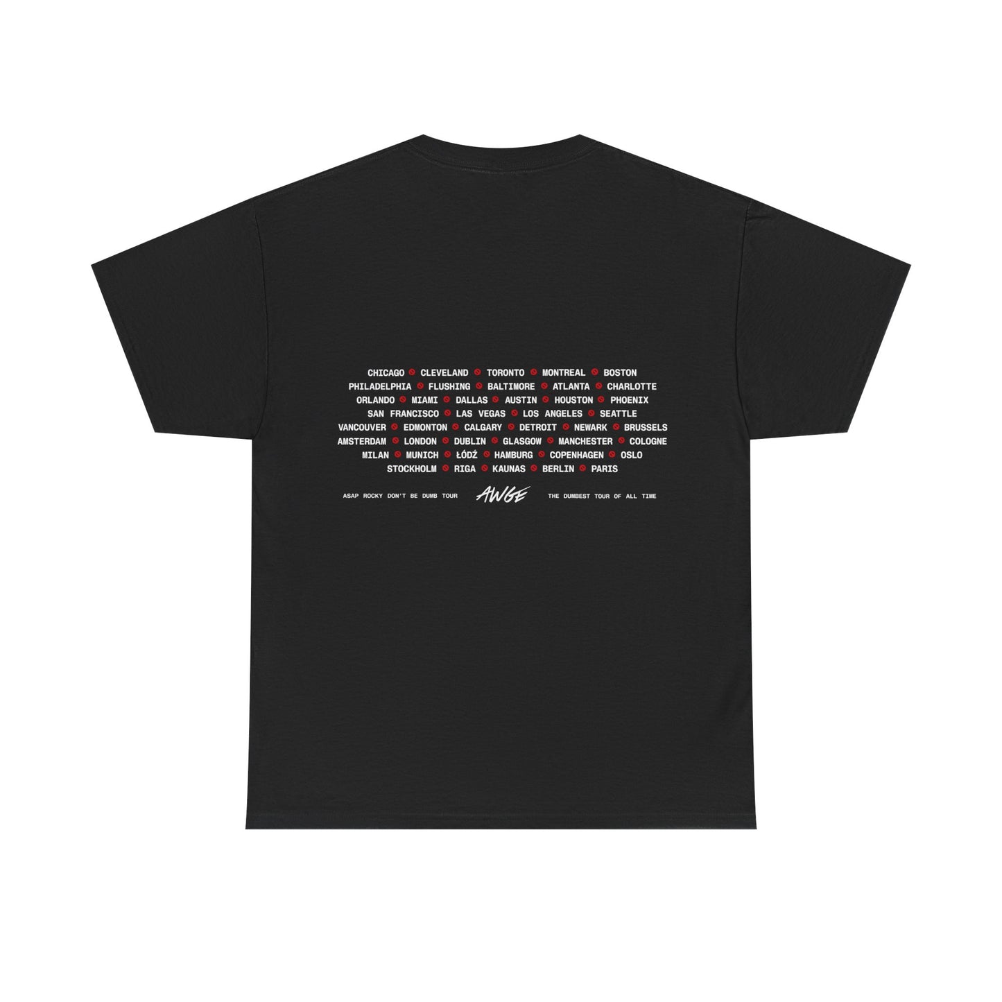 ASAP ROCKY MERCH -  DON'T BE DUMB BLACK TOUR TEE